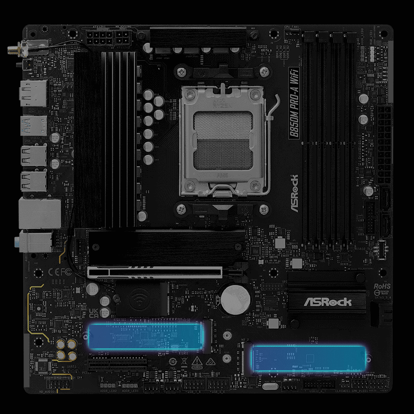 ASRock B850M PRO-A WIFI AM5 Micro ATX Motherboard - Newegg.com